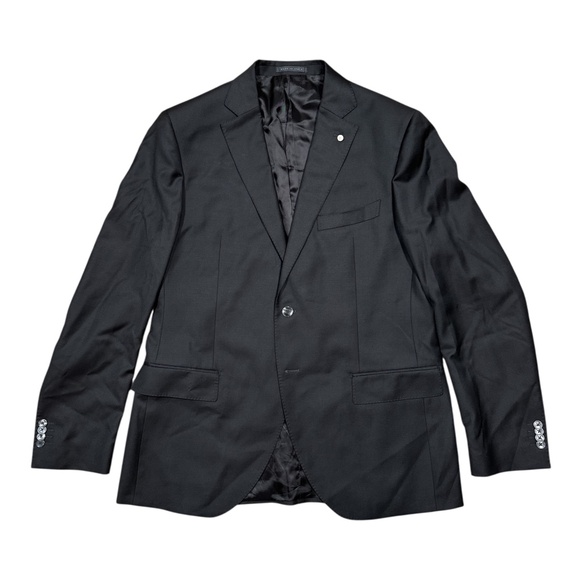 Luigi Bianchi Mantova Sartoria LBM Guabello Wool Black Blazer Jacket Mens 54 L - Picture 1 of 13